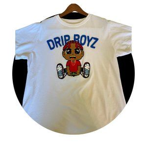 XXL Mens Fashion "Drip Boyz" Embroidered T-Shirt